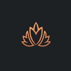 Campanula logo. Wedding floral icon. Luxury retro emblem. Cosmetics, Spa, Beauty salon, Decoration, Boutique vector logo.