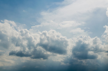 Beautiful clouds with sunlight against the blue sky
