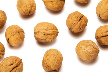 Walnuts isolated on white background