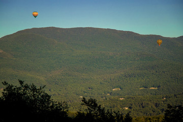 Hot Air Balloons flying over Stowe VT