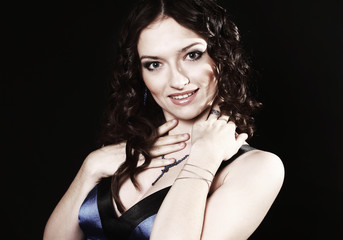 Fototapeta premium portrait of beautiful woman in evening dress