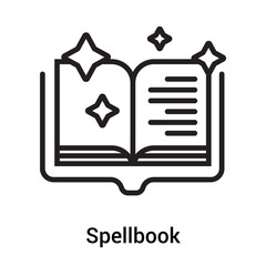 Spellbook icon vector sign and symbol isolated on white background, Spellbook logo concept