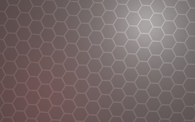 Honeycomb with color lighting, on a gray background. Perspective view on polygon look like honeycomb. Isometric geometry. 3D illustration