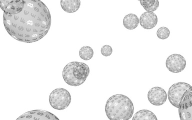 Bitcoin economic financial bubble. Cryptocurrency 3D illustration. Digital white background. Business concept.