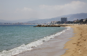 Fototapeta na wymiar Mediterranean sea in Cannes. France