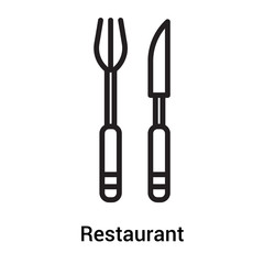 Restaurant icon vector sign and symbol isolated on white background, Restaurant logo concept