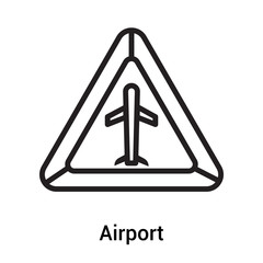 Airport icon vector sign and symbol isolated on white background, Airport logo concept