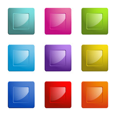 set of 9 square buttons