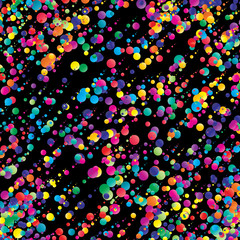 Colorful polka dots, dotted lines abstract vector background.