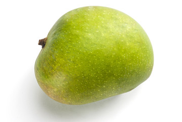 Single mango isolated on white background