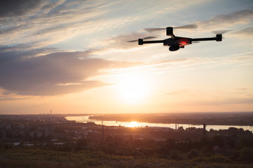 Fototapeta na wymiar aerial photographing with drone
