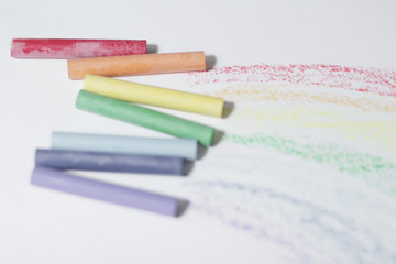 ulticolored crayons for drawing.isolated on a white background