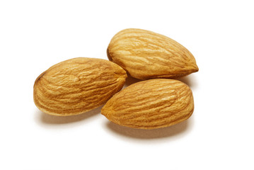 Almonds isolated on white background