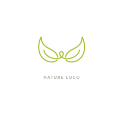 Abstract green leaf logo icon vector design. Landscape design, garden, Plant, nature and ecology vector logo