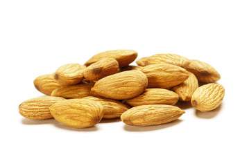 Almonds isolated on white background