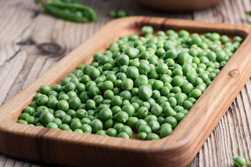 Fresh homegrown green peas