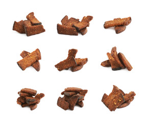 Pile of bread sticks isolated