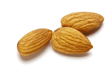 Almonds isolated on white background
