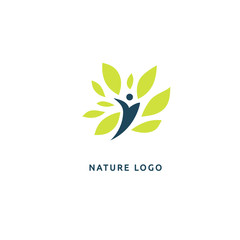 Abstract green leaf logo icon vector design. Landscape design, garden, Plant, nature and ecology vector logo