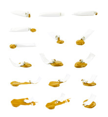 Set of multiple paint tube compositions