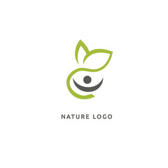 Abstract green leaf logo icon vector design. Landscape design, garden, Plant, nature and ecology vector logo