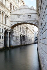 Fototapeta na wymiar Bridge of Sighs, nobody in Venice in the early morning, Italy