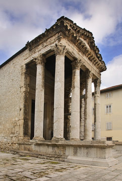 Temple of Roma and Augustus in Pula. Croatia