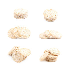 Air popped rice cakes isolated