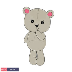 Hand drawn illustration of a cute funny bear