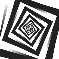 Psychology or fashion, a sample for printing. Black and white fractal background. Escher style. Images in the style of optical visual illusions - pop art.
