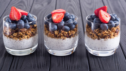 Chia yogurt with granola
