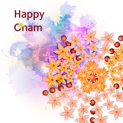 flower rangoli decoration for Onam. Vector illustration
