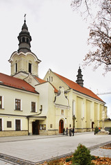 Fototapeta premium Church of Holy Spirit and Jesuit monastery in Nowy Sacz. Poland