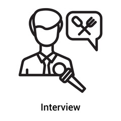 Interview icon vector sign and symbol isolated on white background, Interview logo concept