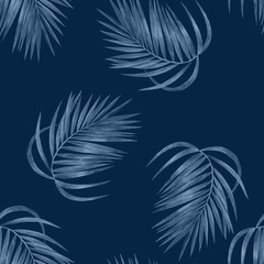 Palm tree leaves seamless pattern