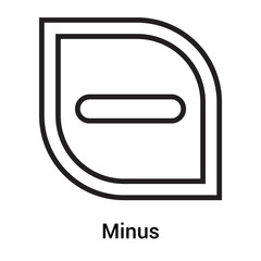 Minus icon vector sign and symbol isolated on white background, Minus logo concept