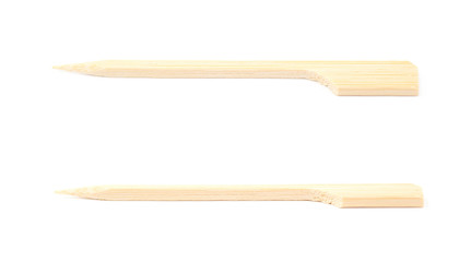 Single wooden toothpick isolated