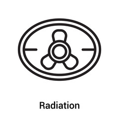 Radiation icon vector sign and symbol isolated on white background, Radiation logo concept