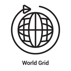 World Grid icon vector sign and symbol isolated on white background, World Grid logo concept