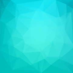 Abstract triangular turquoise blue background with polygonal & triangular shapes.