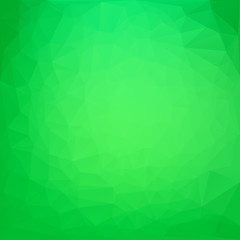 Abstract triangular vibrant green background with polygonal & triangular shapes.