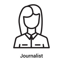 Journalist icon vector sign and symbol isolated on white background, Journalist logo concept