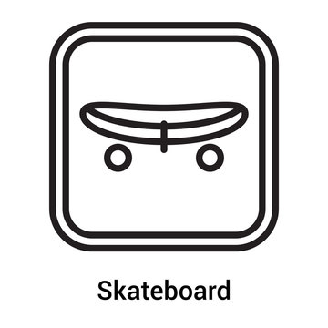 Skateboard icon vector sign and symbol isolated on white background, Skateboard logo concept