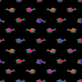 Cartoon Kids Style Birds Seamless Pattern Illustration