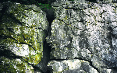 Old stone boulders close-up