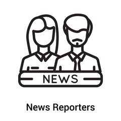 News Reporters icon vector sign and symbol isolated on white background, News Reporters logo concept