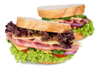 group of tasty sandwiches