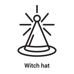 Witch hat icon vector sign and symbol isolated on white background, Witch hat logo concept