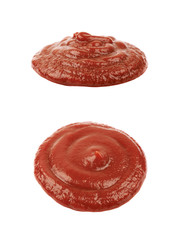 Little puddle of ketchup sauce isolated