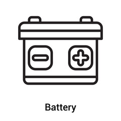 Battery icon vector sign and symbol isolated on white background, Battery logo concept